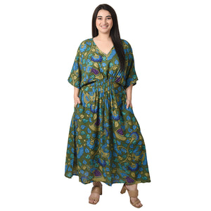 Pine Birds Smocked Maxi Dress Size 10-32 P16