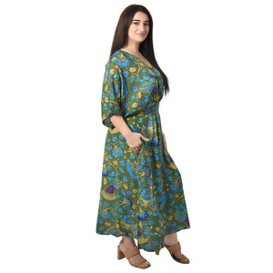Pine Birds Smocked Maxi Dress Size 10-32 P16