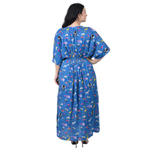 Load image into Gallery viewer, Blue wild Smocked Maxi Dress Size 10-32 PL9