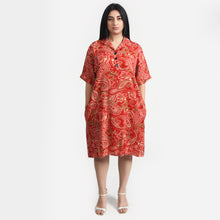 Load image into Gallery viewer, Red Viscose Shirt Dress Size 12-30 SO2