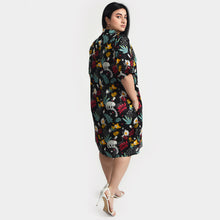 Load image into Gallery viewer, Black Wild Viscose Shirt Dress Size 12-30 SO6