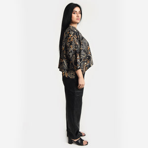 Black Paisley Crop Top OneSize 8-18