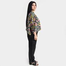Load image into Gallery viewer, Black floral Crop Top OneSize 8-18