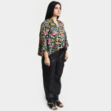 Load image into Gallery viewer, Black floral Crop Top OneSize 8-18