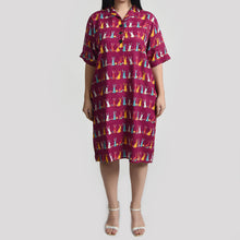 Load image into Gallery viewer, Magenta Bunnies Viscose Shirt Dress Size 12-30 SO8