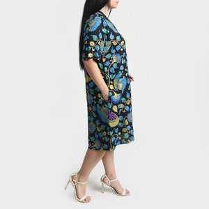 Black Birds Viscose Shirt Dress Size 12-30 SO10