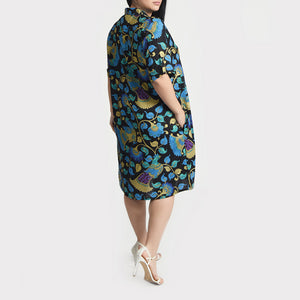 Black Birds Viscose Shirt Dress Size 12-30 SO10