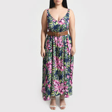 Load image into Gallery viewer, Navy Floral Maxi Dress Size 14-30 SM6