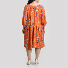 Load image into Gallery viewer, Orange Wild Gathered Dress Size 12-30 F6