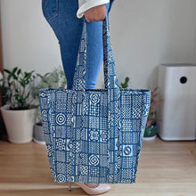 Load image into Gallery viewer, Indigo Quilted Tote Bag