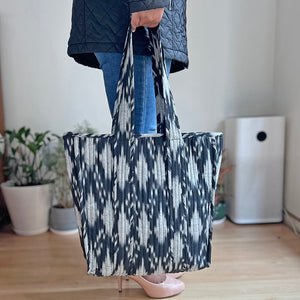 Ikat Handloom Quilted Tote Bag
