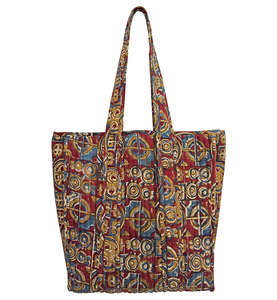 Hand Printed Quilted Tote Bag