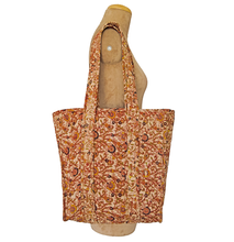 Load image into Gallery viewer, Hand Printed Quilted Tote Bag