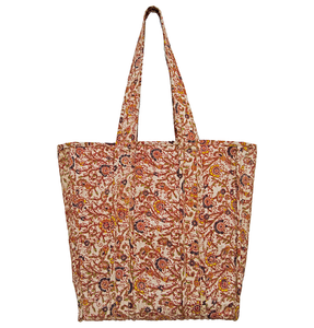 Hand Printed Quilted Tote Bag