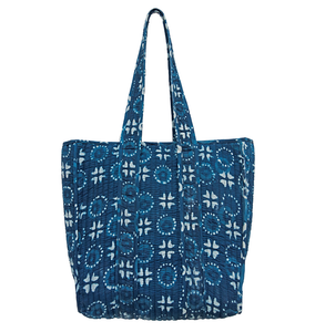 Indigo Quilted Tote Bag