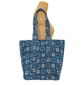 Indigo Quilted Tote Bag