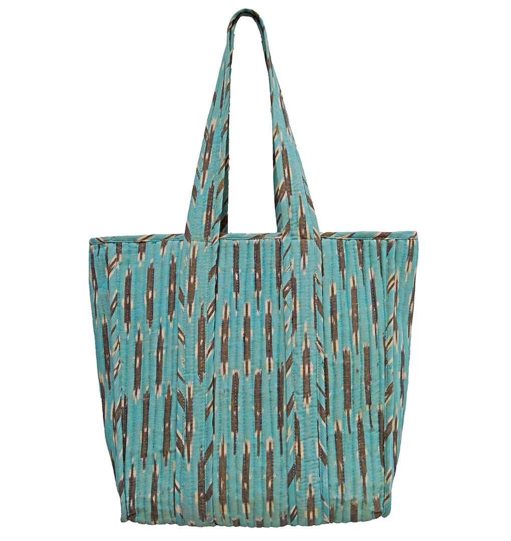 Ikat Handloom Quilted Tote Bag