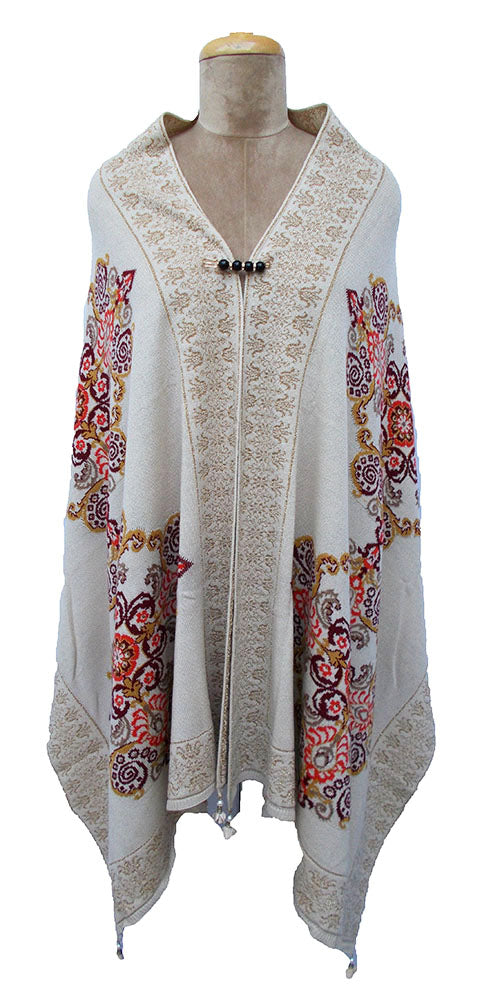 Beige Retro Knitted Shrug One Size Fits All C12