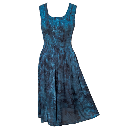 Blue Viscose Maxi Dress UK One Size 14-24 A20