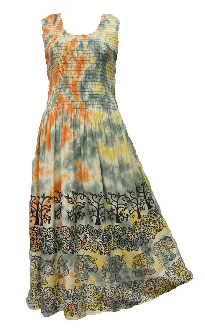 Viscose Tie Dye Maxi Dress UK  One Size 14-24 EA9