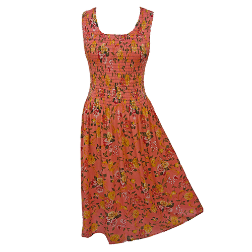 Peach Viscose Maxi Dress UK One Size 14-24 E9
