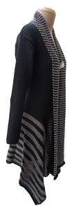 Winter Knitted Long Sleeve Cardigan Size 10 12 14