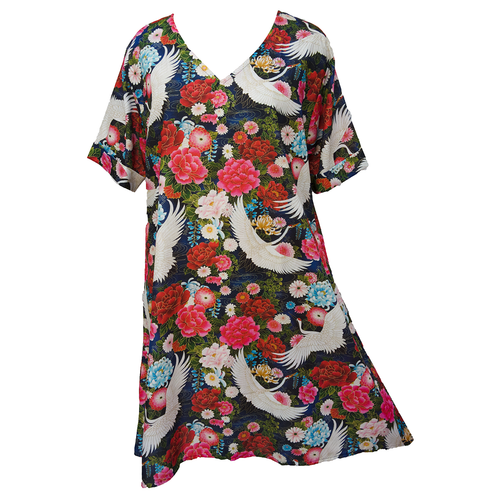 Swans Crepe Shirt Dress Size 16-32 PS2