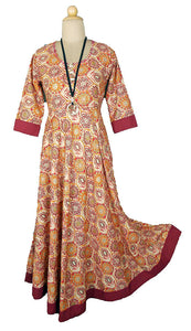 100% Cotton Full Length Maxi Dress in S M XL