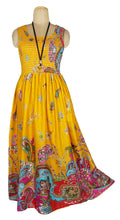 Load image into Gallery viewer, 100% cotton sleeveless long dress with magic stretchable chest UK size 10-14