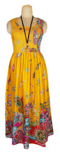 Load image into Gallery viewer, 100% cotton sleeveless long dress with magic stretchable chest UK size 10-14