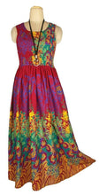 Load image into Gallery viewer, 100% cotton sleeveless long dress with magic stretchable chest UK size 10-14