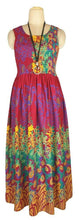 Load image into Gallery viewer, 100% cotton sleeveless long dress with magic stretchable chest UK size 10-14