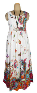 M 100% cotton sleeveless long dress with magic stretchable chest UK size 10-14