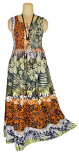 Load image into Gallery viewer, 100% cotton sleeveless long dress with magic stretchable chest UK size 10-14