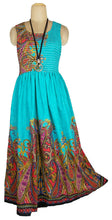 Load image into Gallery viewer, 100% cotton sleeveless long dress with magic stretchable chest UK size 10-14
