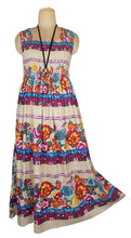 Load image into Gallery viewer, 100% cotton sleeveless long dress with magic stretchable chest UK size 10-14