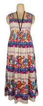 Load image into Gallery viewer, 100% cotton sleeveless long dress with magic stretchable chest UK size 10-14