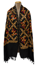 Load image into Gallery viewer, Black Embroidered Shawl S67