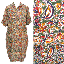 Load image into Gallery viewer, Green Viscose Shirt Dress Size 12-30 SD10